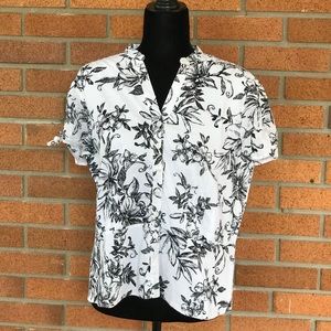 JM COLLECTION PRINT BUTTON DOWN SHIRT